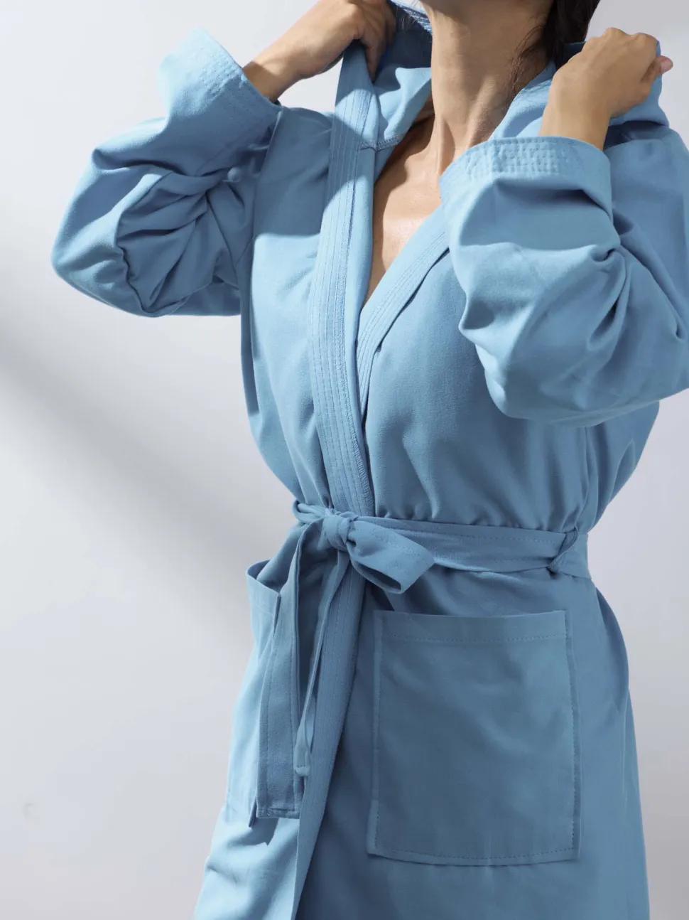 Albornoz microfibra adulto denim