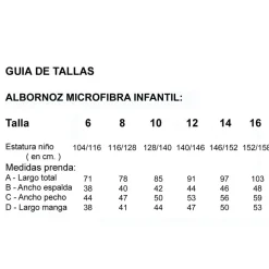 Albornoz microfibra infantil fresa
