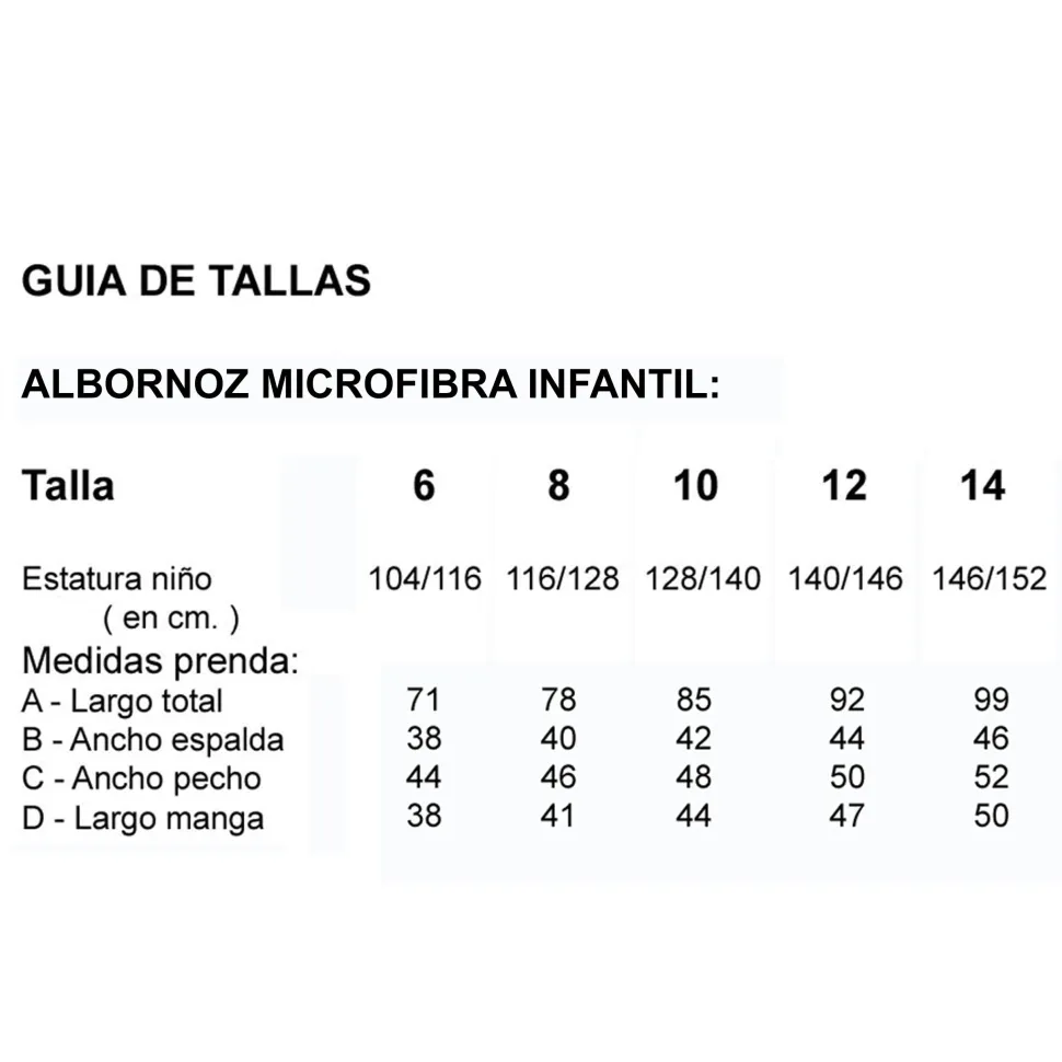 Albornoz microfibra infantil coral