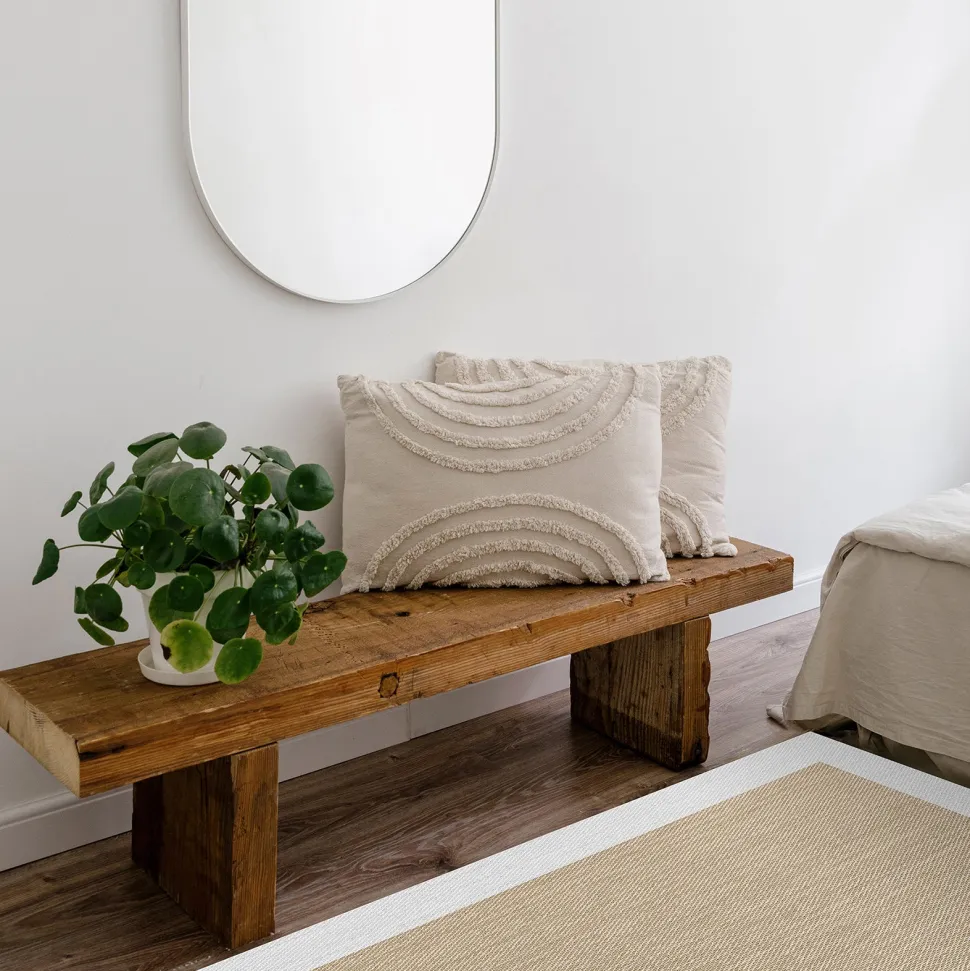 Alfombra tejido de vinilo Beige-Blanco