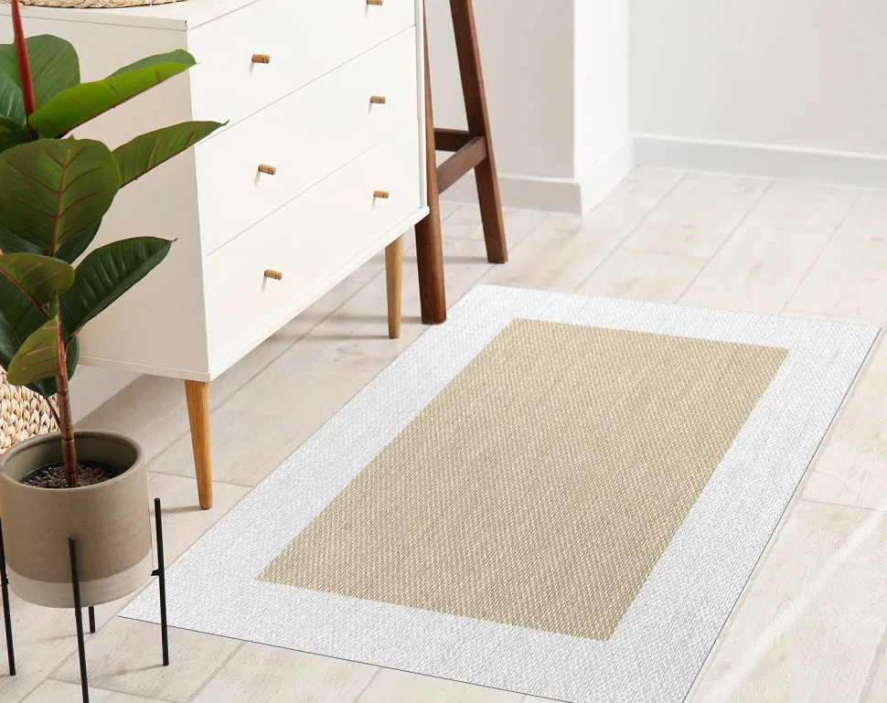 Alfombra tejido de vinilo Beige-Blanco