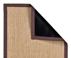 Alfombra tejido de vinilo con ribete marrón