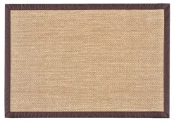 Alfombra tejido de vinilo con ribete marrón