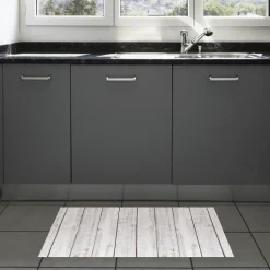 Alfombra vinílica estampada Madera Blanca