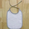 Babero rizo liso blanco/gris 25x30