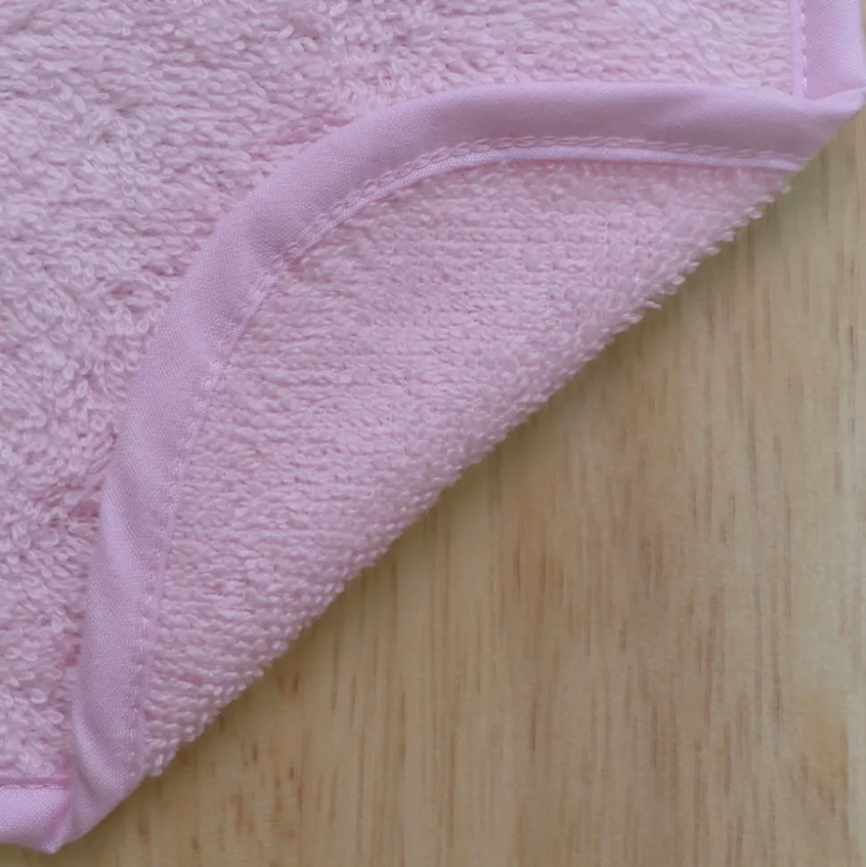 Babero rizo liso rosa 20x25