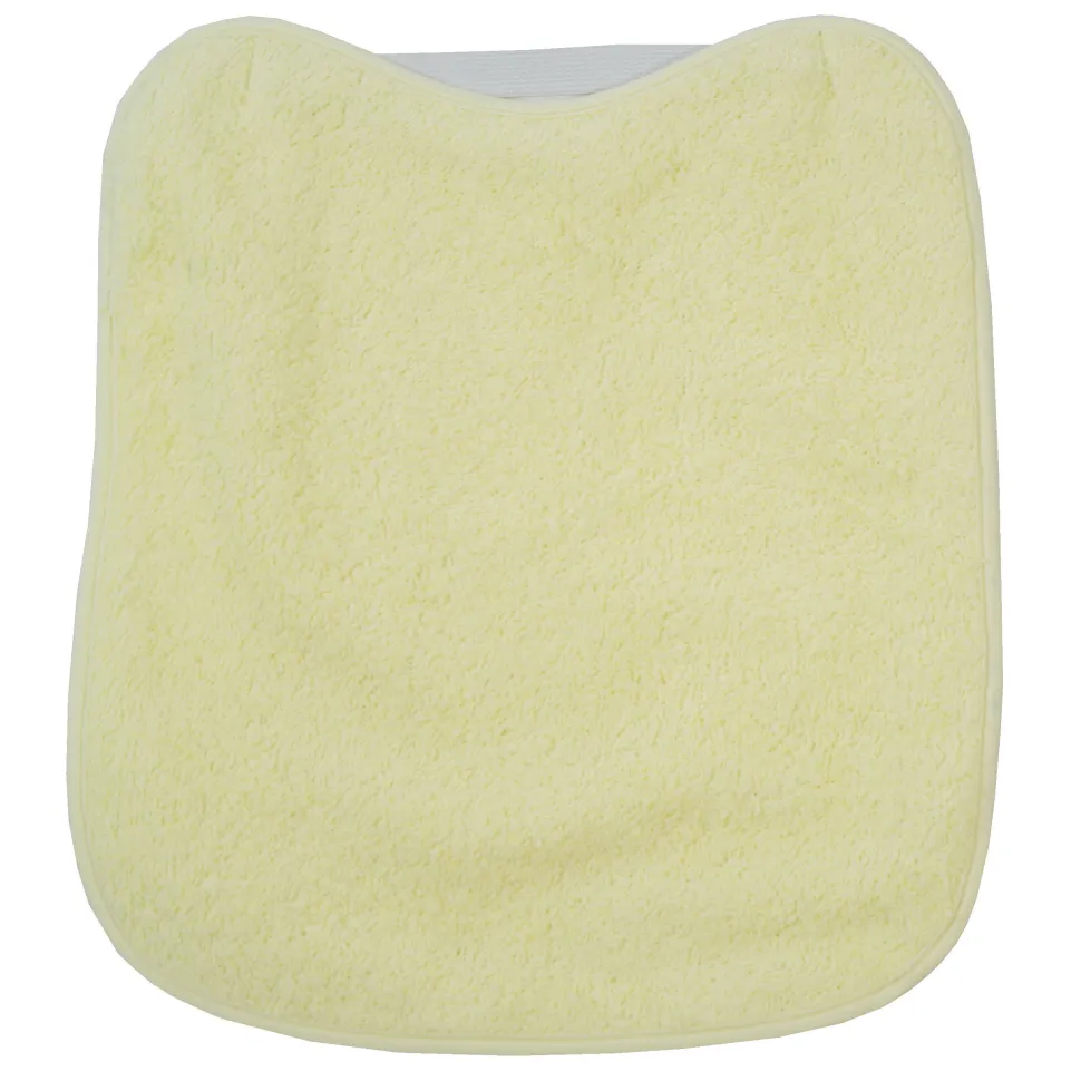 Babero rizo plastico con goma amarillo
