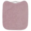 Babero rizo plastico con goma rosa palo