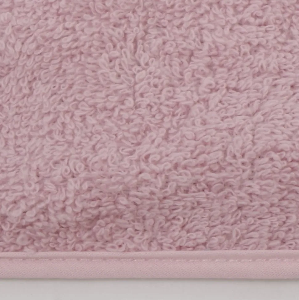Babero rizo plastico con goma rosa palo
