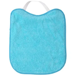 Babero rizo plastico con goma turquesa