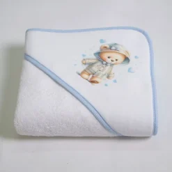 Capa baño oso lluvia 449 blanco/azul