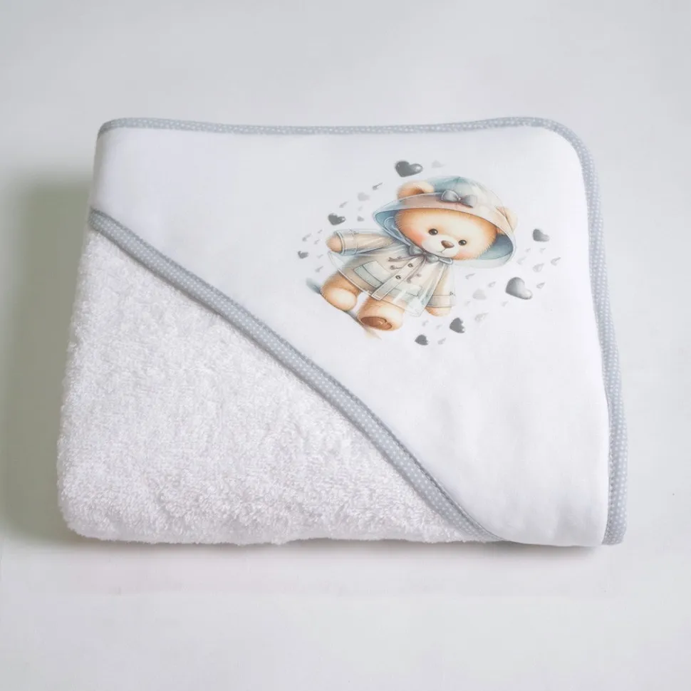 Capa baño oso lluvia 449 blanco/gris