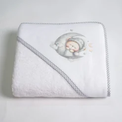 Capa baño oso luna 450 blanco/gris
