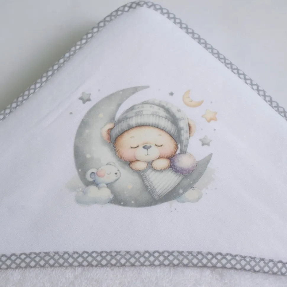Capa baño oso luna 450 blanco/gris