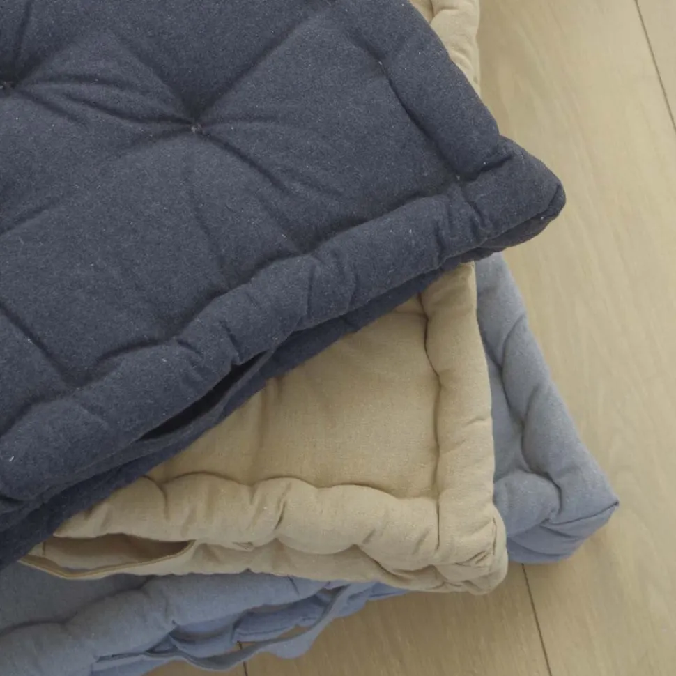 Cojín de suelo cotton gris