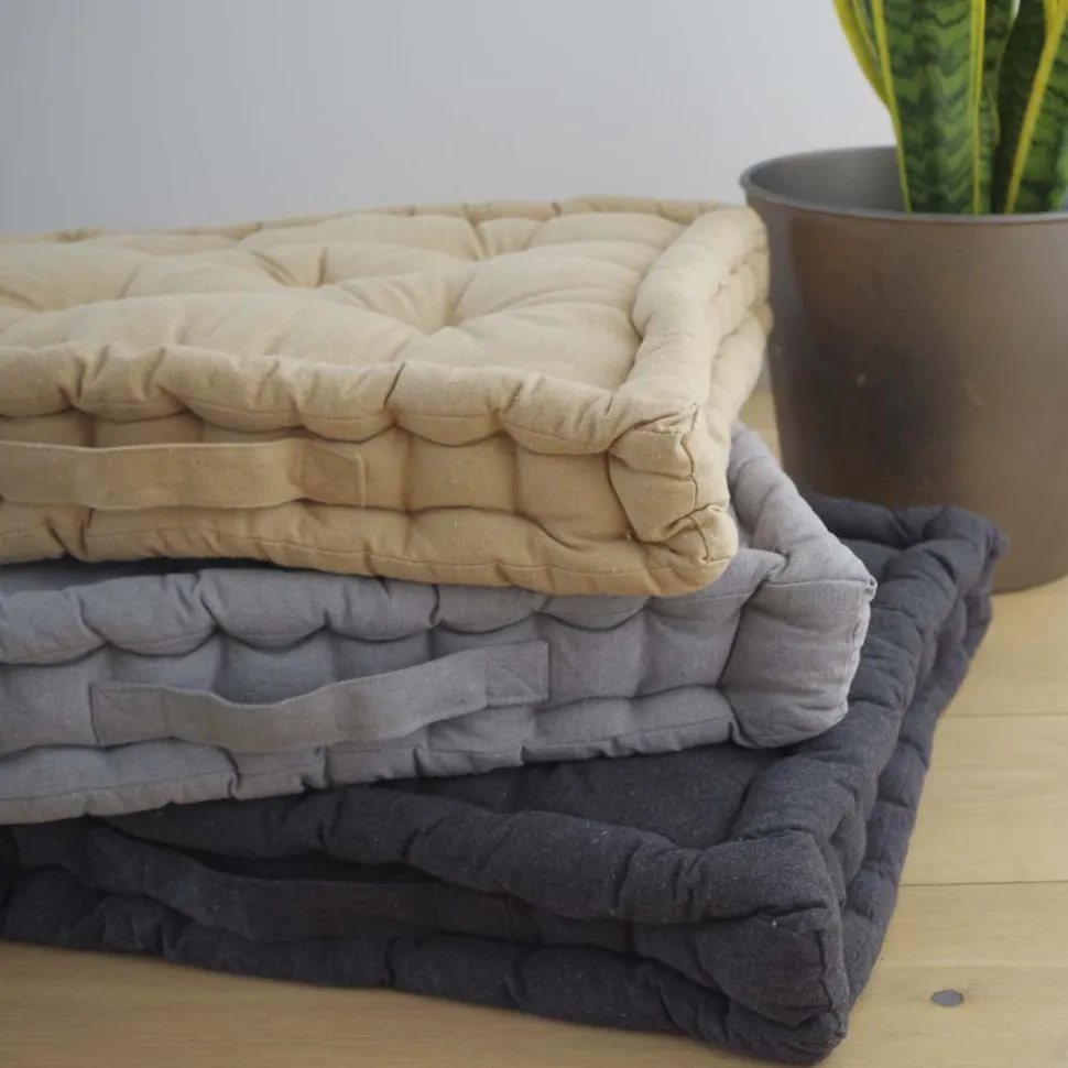 Cojín de suelo cotton gris