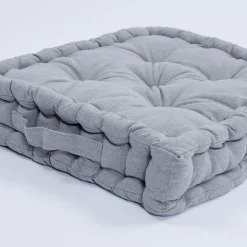 Cojín de suelo cotton gris