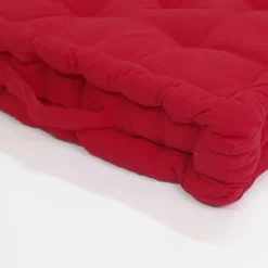 Cojín de suelo cotton rojo