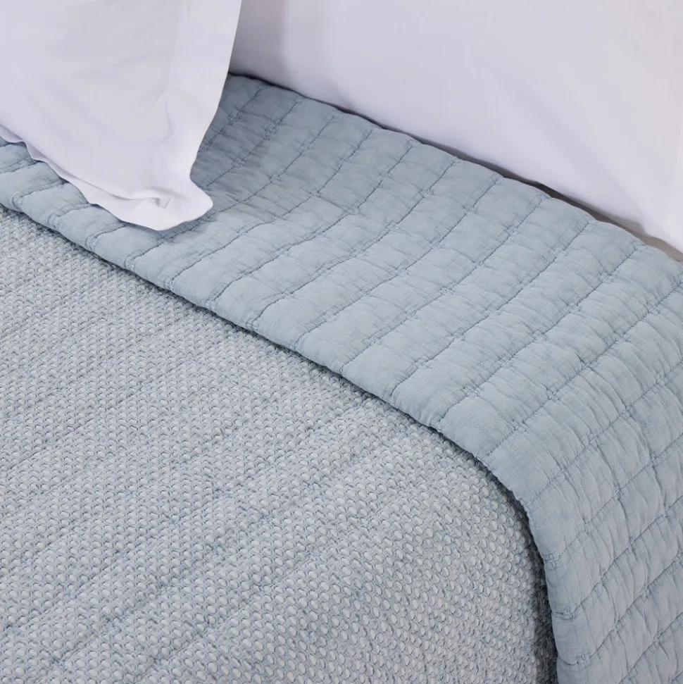 Colcha algodón Harper azul hielo
