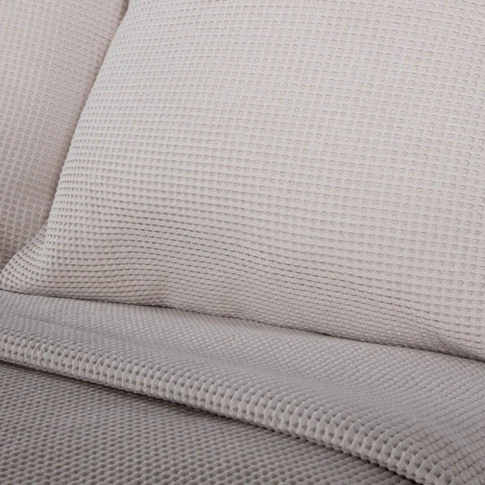 Colcha algodón nido abeja beige 107