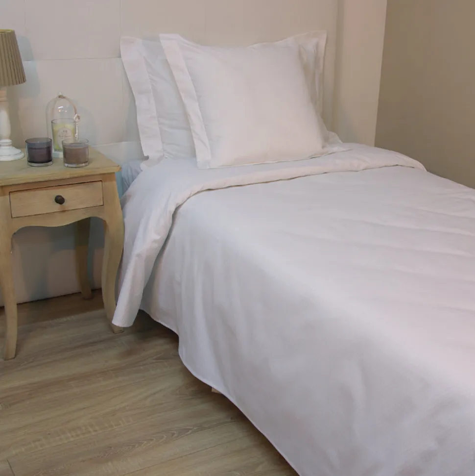 Colcha jacquard rombo blanca