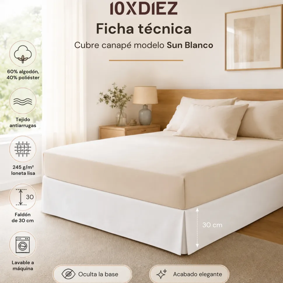 Cubre canapé sun blanco