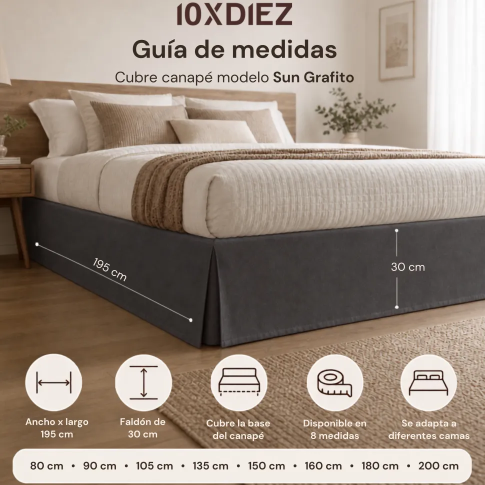 Cubre canapé sun grafito