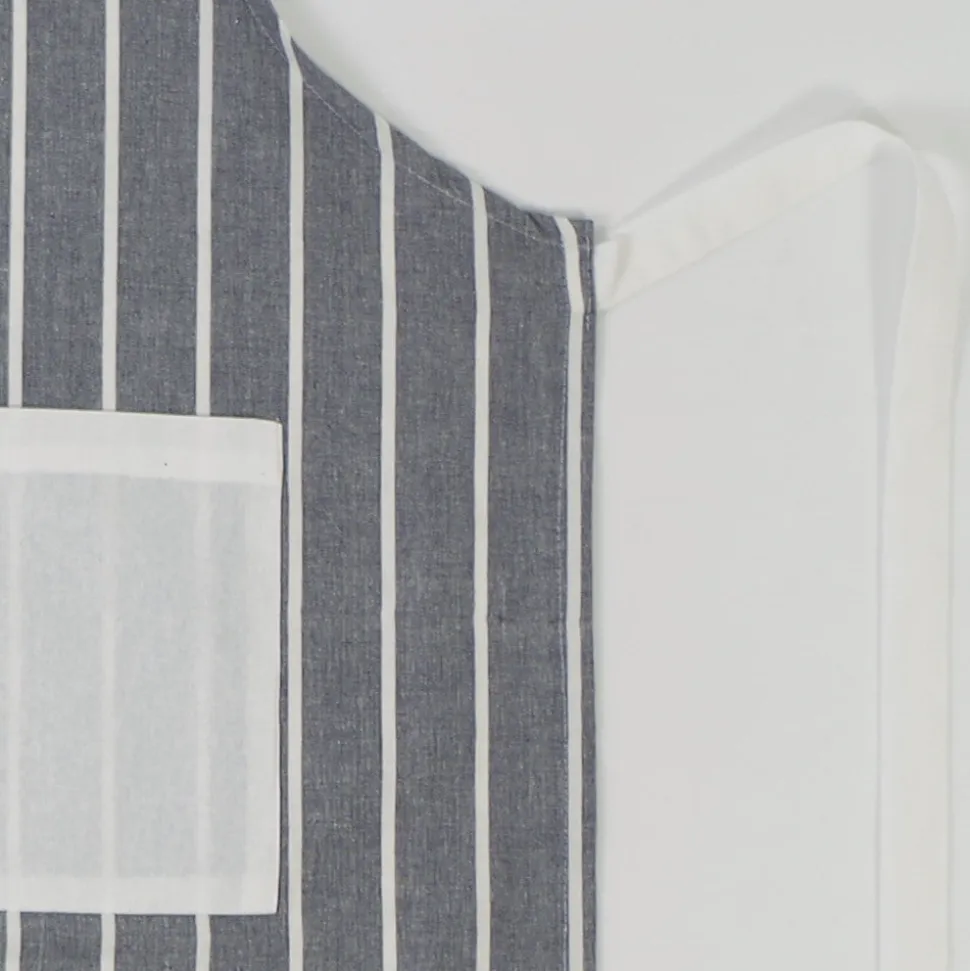 Delantal cotton rayas gris 9