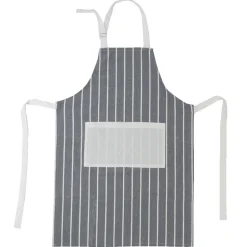 Delantal cotton rayas gris 9