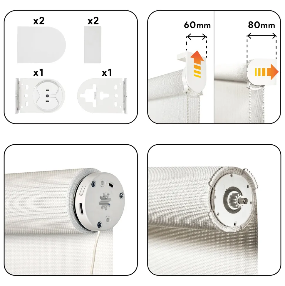 Estor enrollable motorizado Screen solar premium Nieve