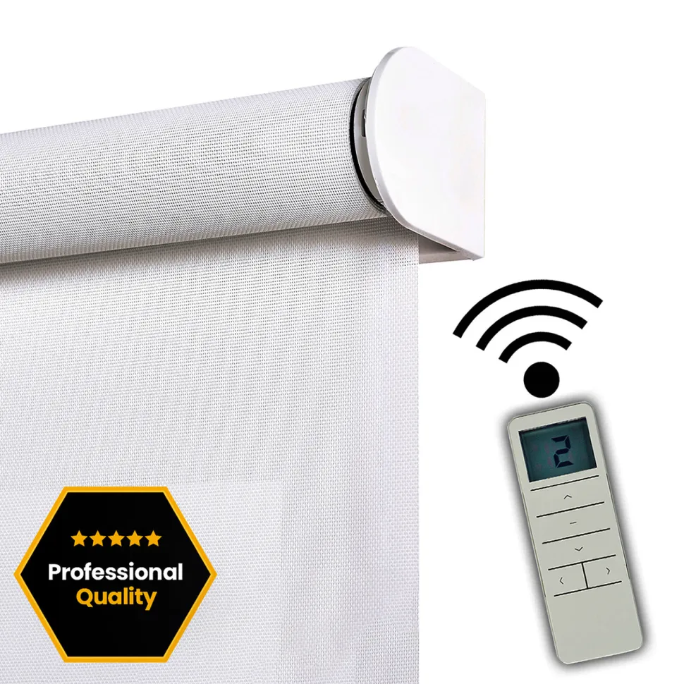 Estor enrollable motorizado Screen solar premium Nieve