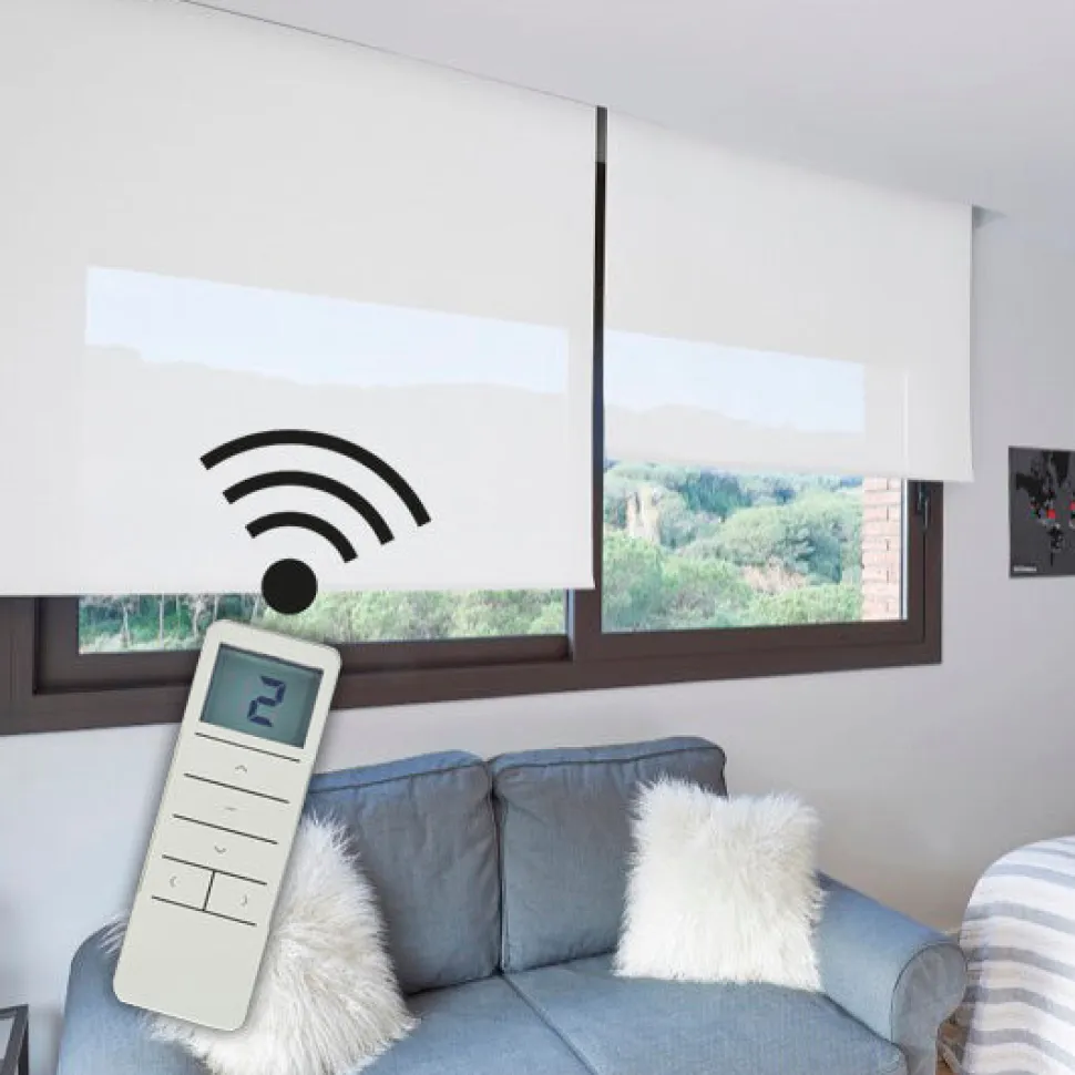 Estor enrollable motorizado Screen Blanco