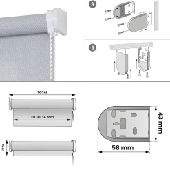 Estor enrollable motorizado Screen Gris