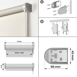 Estor enrollable Opaco Marfil