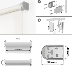 Estor enrollable Traslúcido Blanco