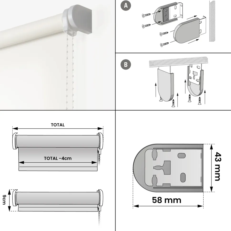Estor enrollable Traslúcido Blanco