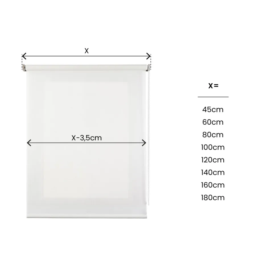 Estor enrollable Traslúcido decorativo Blanco