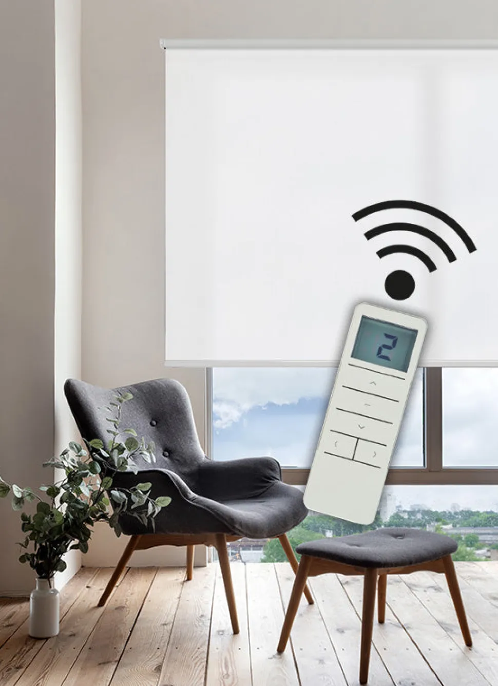 Estor motorizado Traslúcido decorativo Blanco