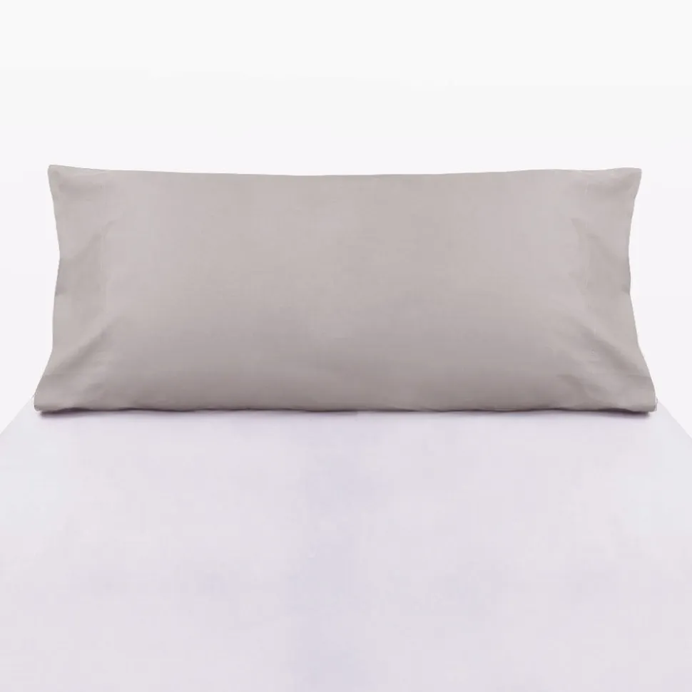 Funda almohada algodón percal 200 hilos beige
