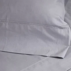 Funda almohada algodón percal 200 hilos gris