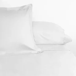 Funda de cojín algodón percal 200 hilos blanco
