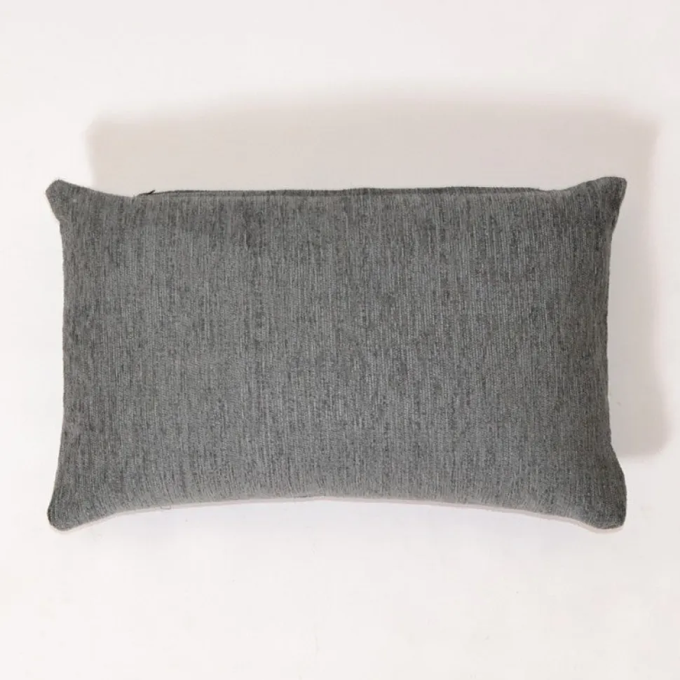 Funda de cojín chenilla gris