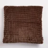 Funda de cojín coralina wafle marron