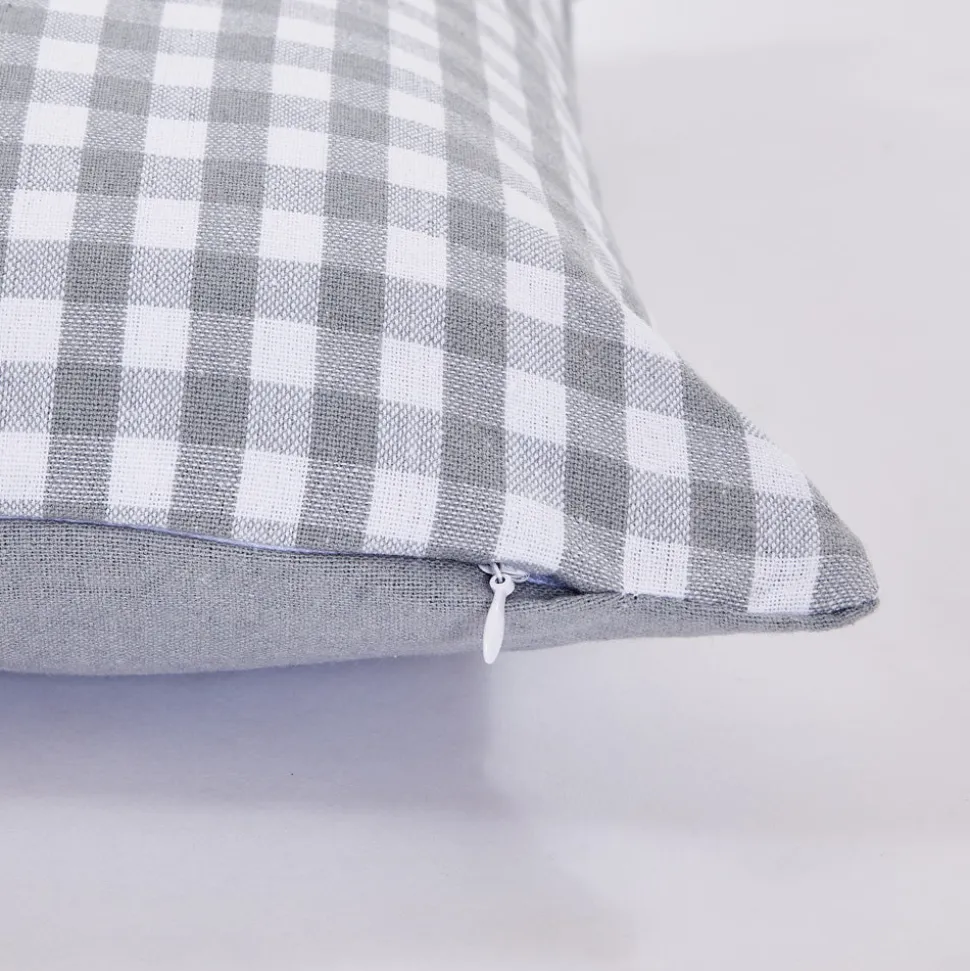 Funda de cojín cotton 45x45 vichí gris