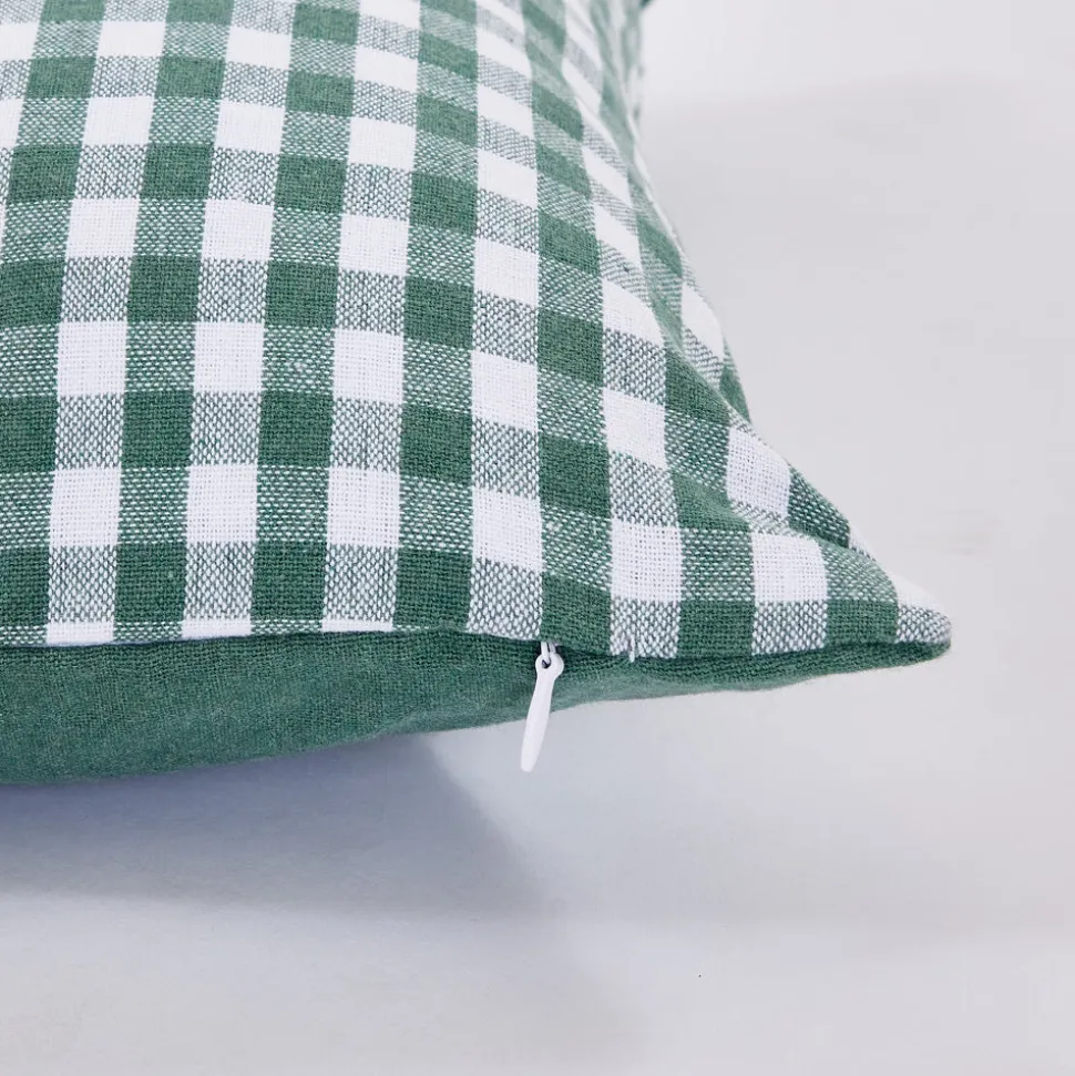 Funda de cojín cotton 45x45 vichí verde