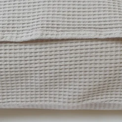Funda de cojín nido abeja algodón beige 107