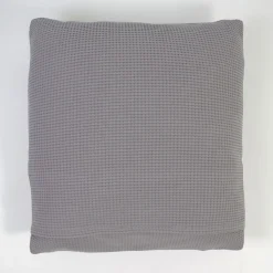 Funda de cojín nido abeja algodón gris 214