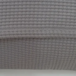 Funda de cojín nido abeja algodón gris 214