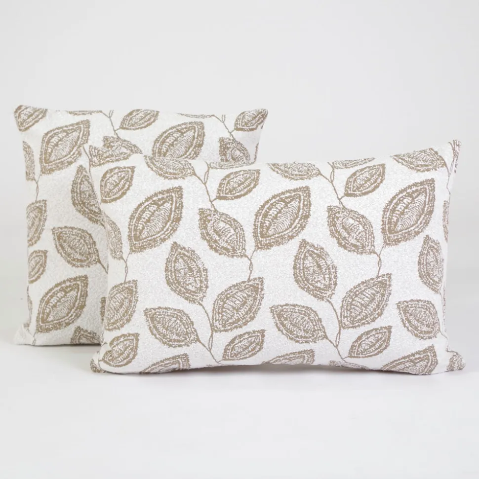 Funda de cojín texturado 801 hoja crudo