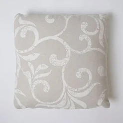 Funda de cojín 43x43 loneta estampada c/lino